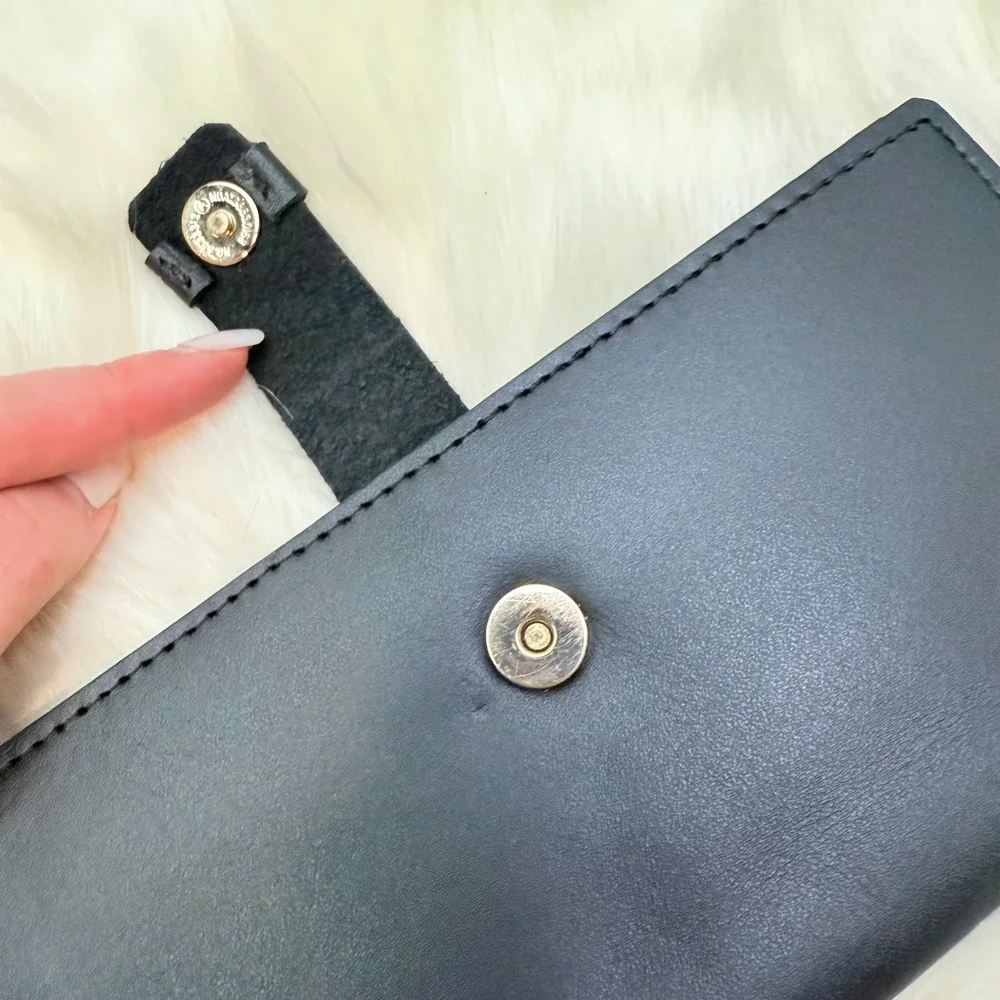 Tribe Alive | NEW Leather Wallet w/Snap‎ Closure in Black - Picture 4 of 6